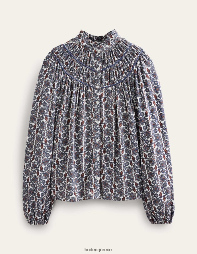 nightshadow & block paisley είδη ένδυσης πουκάμισο φανέλας με ρουχ yoke Boden γυναίκες 464PH81392