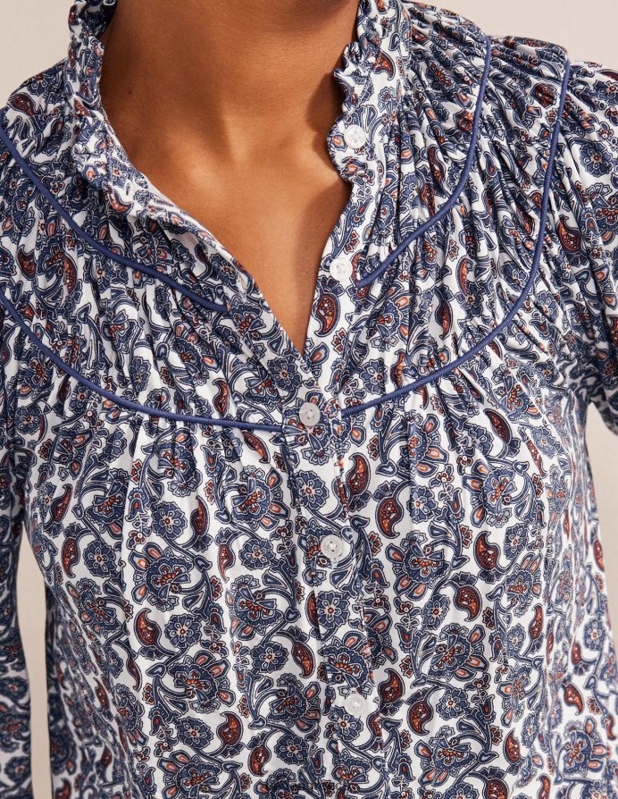 nightshadow & block paisley είδη ένδυσης πουκάμισο φανέλας με ρουχ yoke Boden γυναίκες 464PH81392
