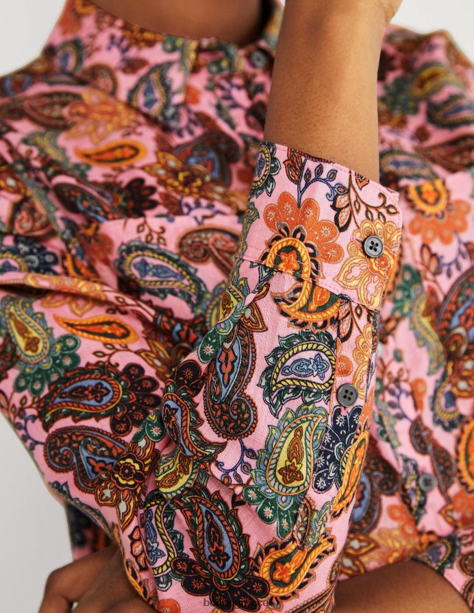 γούρι από άνθη κερασιάς & paisley είδη ένδυσης λινό πουκάμισο Boden γυναίκες 464PH82034