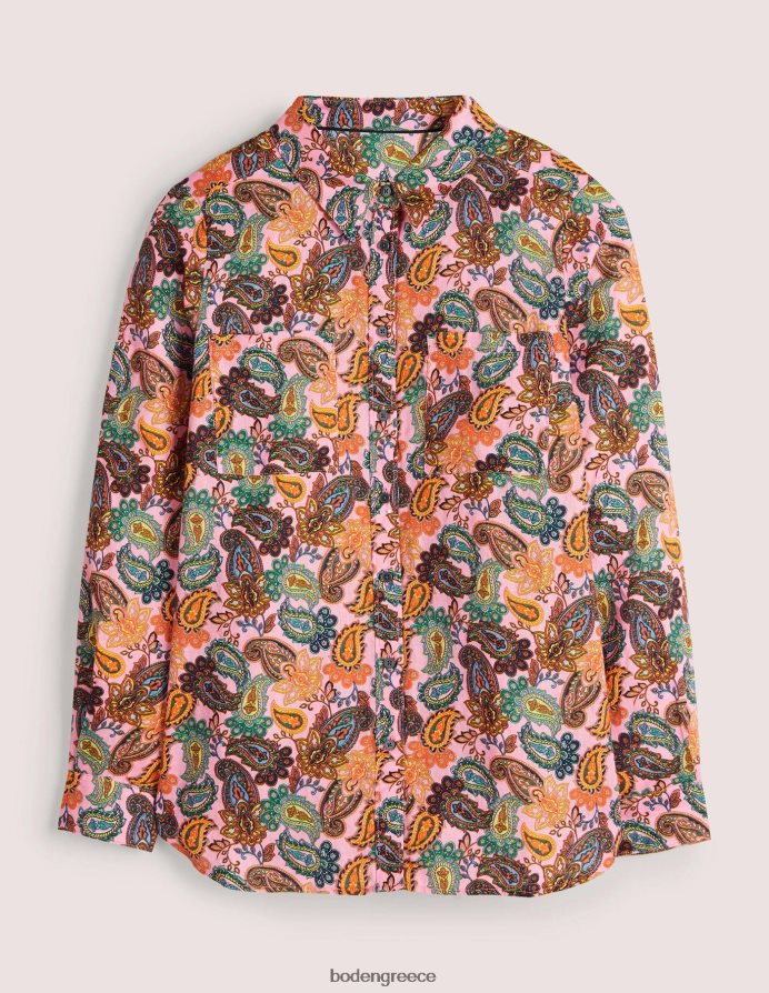 γούρι από άνθη κερασιάς & paisley είδη ένδυσης λινό πουκάμισο Boden γυναίκες 464PH82034