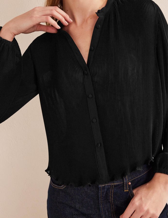 μαύρος είδη ένδυσης plisse πιέτες μπλούζα Boden γυναίκες 464PH81389