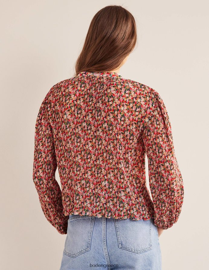 λουλουδάκι πολλαπλών & ζωγραφικής είδη ένδυσης plisse πιέτες μπλούζα Boden γυναίκες 464PH81926