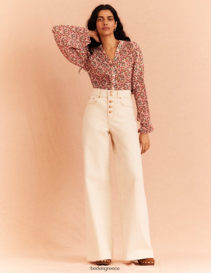 λουλουδάκι πολλαπλών & ζωγραφικής είδη ένδυσης plisse πιέτες μπλούζα Boden γυναίκες 464PH81926