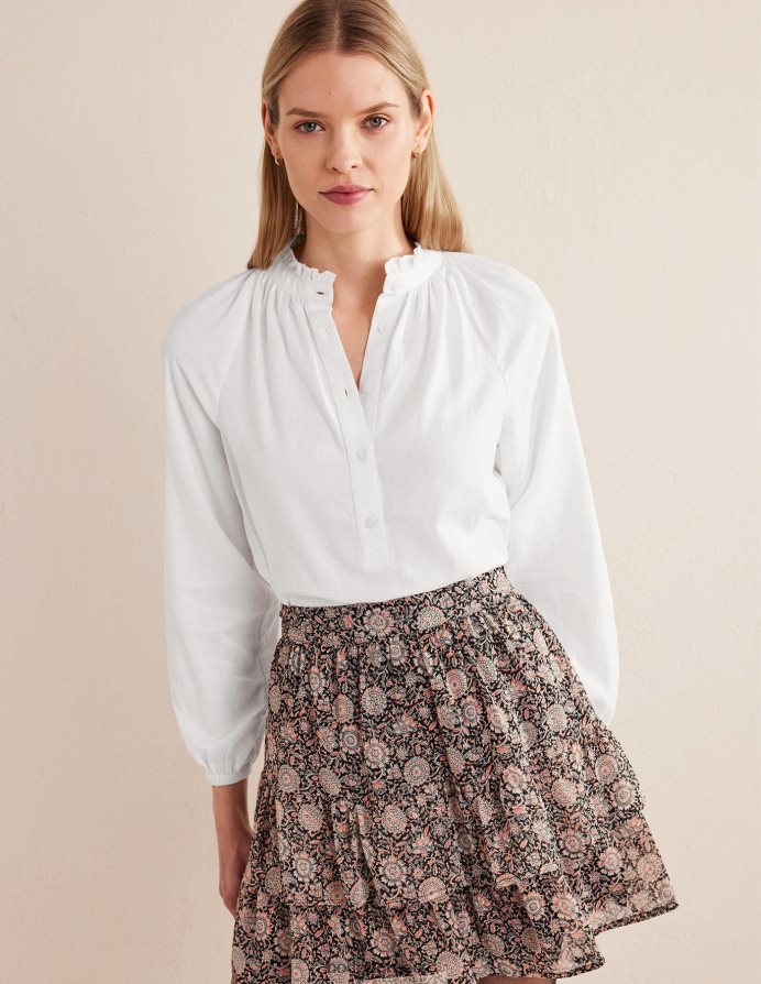 άσπρο είδη ένδυσης καθημερινό βαμβακερό πουκάμισο popover Boden γυναίκες 464PH81623