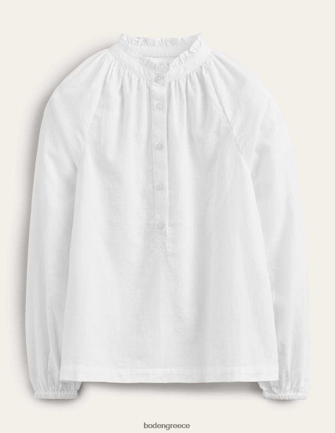 άσπρο είδη ένδυσης καθημερινό βαμβακερό πουκάμισο popover Boden γυναίκες 464PH81623