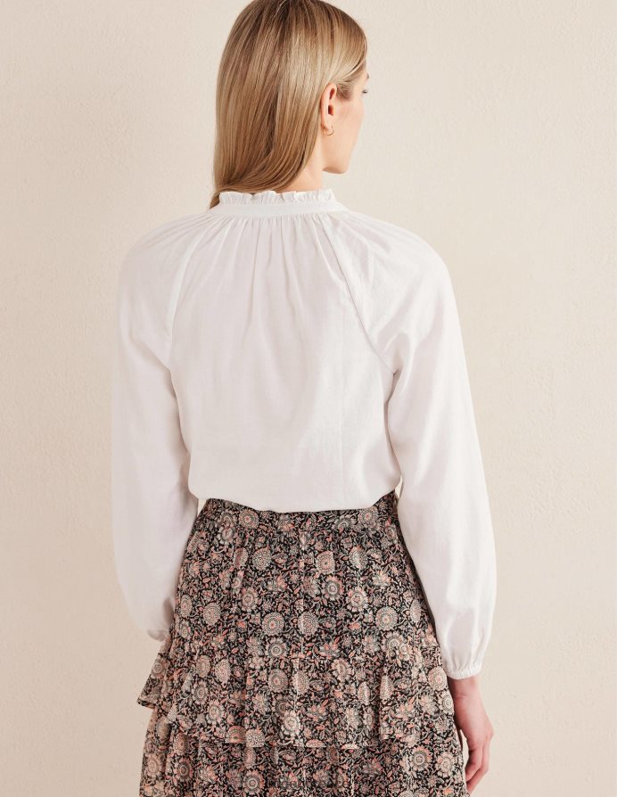 άσπρο είδη ένδυσης καθημερινό βαμβακερό πουκάμισο popover Boden γυναίκες 464PH81623