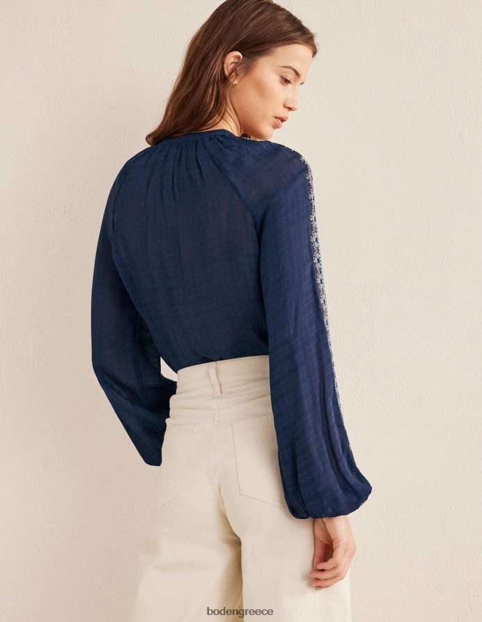 ΠΟΛΕΜΙΚΟ ΝΑΥΤΙΚΟ είδη ένδυσης κεντημένη popover μπλούζα Boden γυναίκες 464PH81764