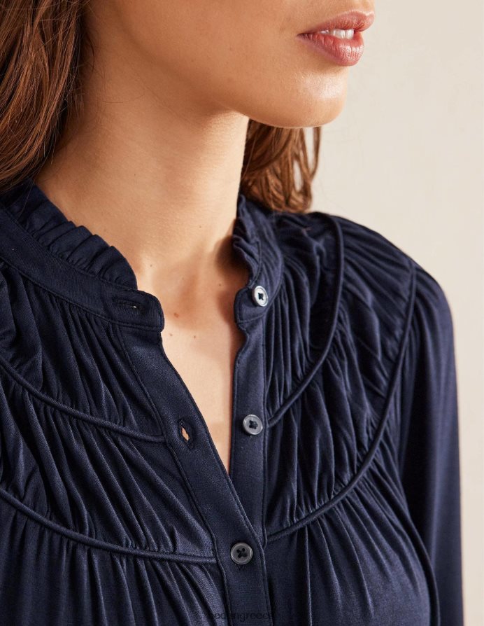 ΠΟΛΕΜΙΚΟ ΝΑΥΤΙΚΟ είδη ένδυσης πουκάμισο φανέλας με ρουχ yoke Boden γυναίκες 464PH82578