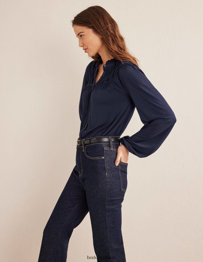 ΠΟΛΕΜΙΚΟ ΝΑΥΤΙΚΟ είδη ένδυσης πουκάμισο φανέλας με ρουχ yoke Boden γυναίκες 464PH82578