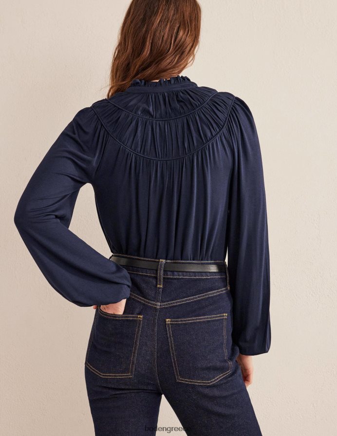 ΠΟΛΕΜΙΚΟ ΝΑΥΤΙΚΟ είδη ένδυσης πουκάμισο φανέλας με ρουχ yoke Boden γυναίκες 464PH82578