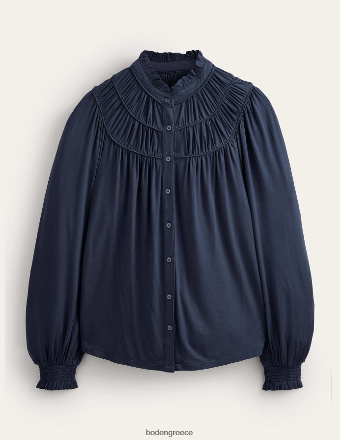 ΠΟΛΕΜΙΚΟ ΝΑΥΤΙΚΟ είδη ένδυσης πουκάμισο φανέλας με ρουχ yoke Boden γυναίκες 464PH82578