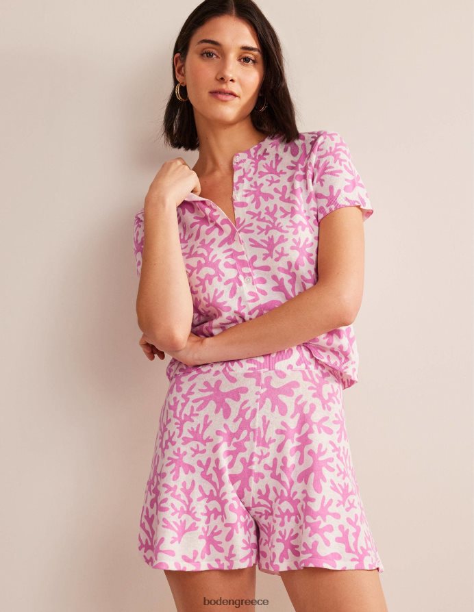 άνθη δαμασκηνιάς & αφηρημένο φύλλωμα είδη ένδυσης πλεκτό σορτς Boden γυναίκες 464PH81129