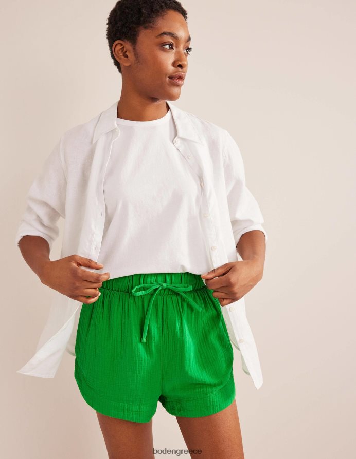 ανοιχτό πράσινο είδη ένδυσης υφασμάτινο σορτς με γραβάτα μέσης Boden γυναίκες 464PH81241