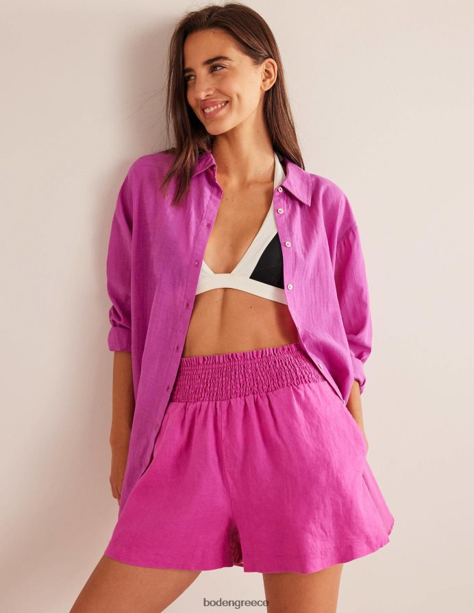 τριαντάφυλλο βιολετί είδη ένδυσης λινό σορτς με μέση Boden γυναίκες 464PH82577