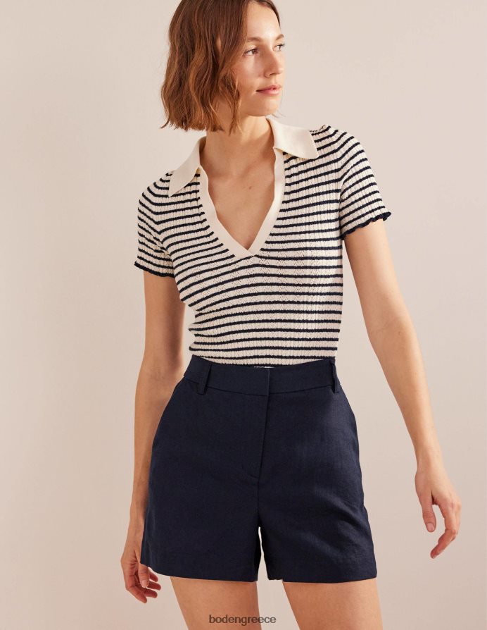 ΠΟΛΕΜΙΚΟ ΝΑΥΤΙΚΟ είδη ένδυσης ραμμένο λινό σορτς Boden γυναίκες 464PH8605