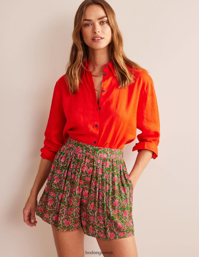 ασβέστη & βοτανικό κλήμα είδη ένδυσης τσακισμένο σορτς Boden γυναίκες 464PH8609