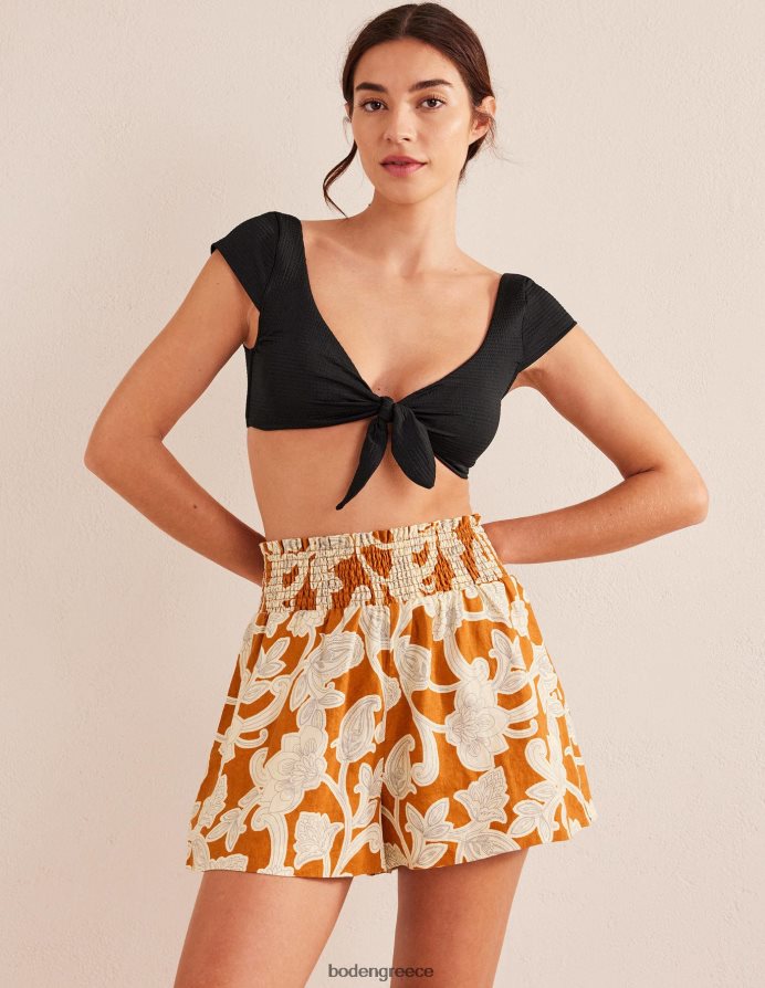 σκουριάς paisley δίνη είδη ένδυσης λινό σορτς με μέση Boden γυναίκες 464PH81752