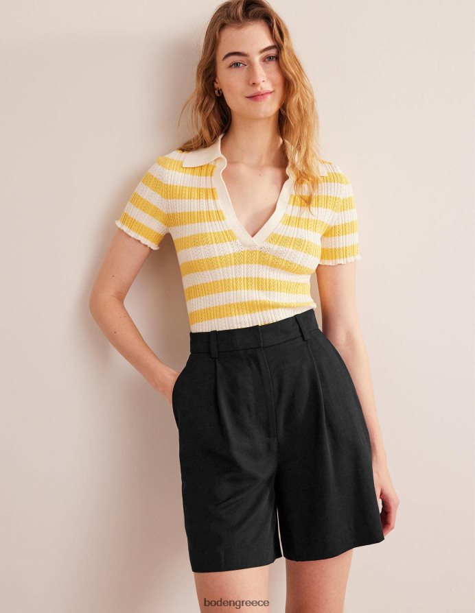 μαύρος είδη ένδυσης tencel χαλαρό σορτσάκι Boden γυναίκες 464PH81279