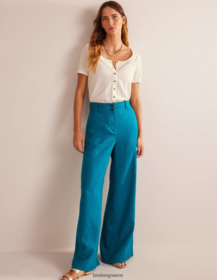 ελεφαντόδοντο είδη ένδυσης λινό μπλουζάκι με λαιμόκοψη Boden γυναίκες 464PH81032