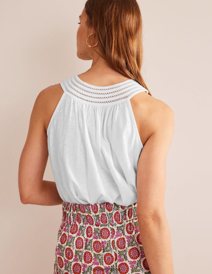 άσπρο είδη ένδυσης μπλούζα κούνιας ζέρσεϊ στο λαιμό Boden γυναίκες 464PH8111