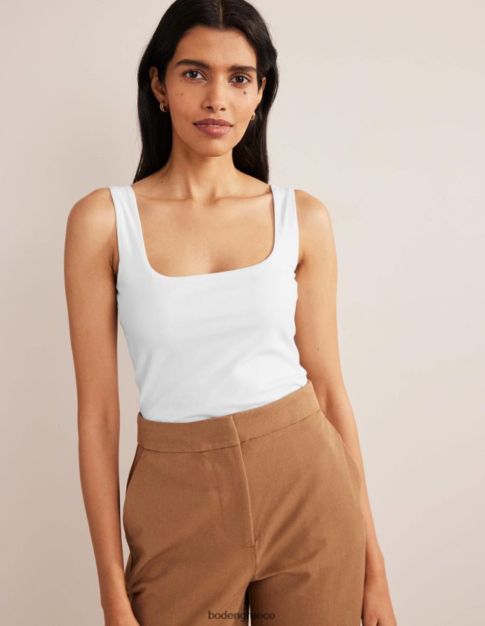 άσπρο είδη ένδυσης γιλέκο διπλής στρώσης με τετράγωνο λαιμό Boden γυναίκες 464PH8116