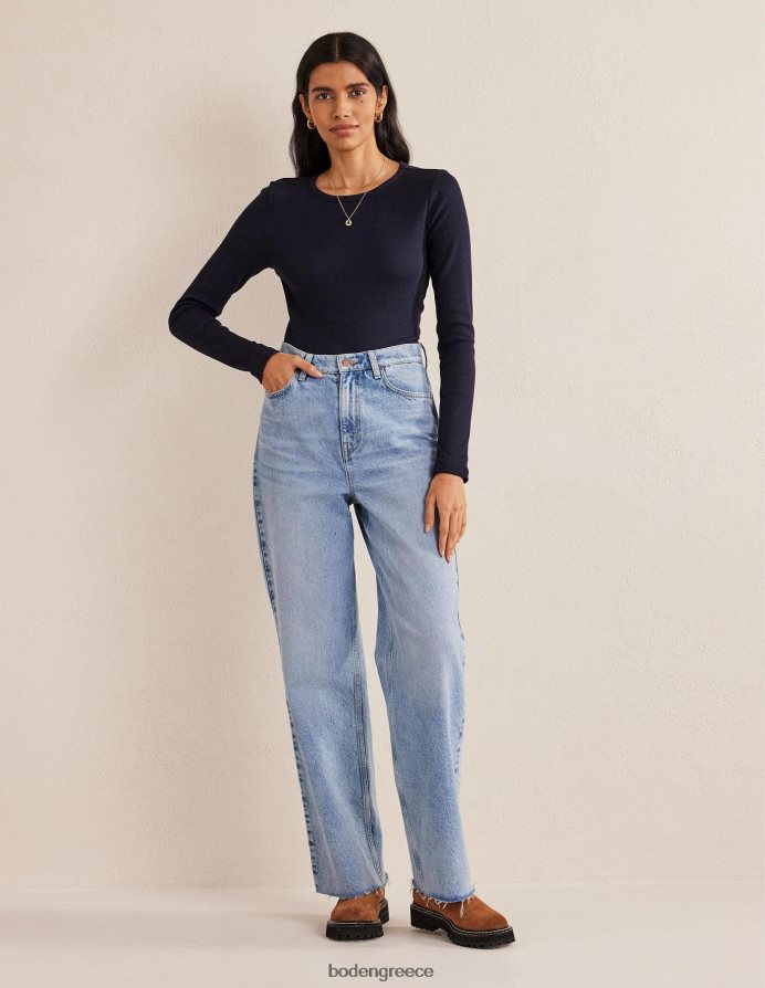 ΠΟΛΕΜΙΚΟ ΝΑΥΤΙΚΟ είδη ένδυσης μακρυμάνικο τοπ βαμβακερό με ραβδώσεις Boden γυναίκες 464PH8119