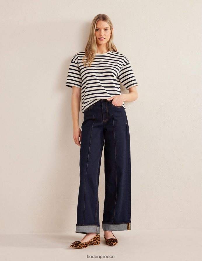 ιβουάρ/ναυτική ρίγα είδη ένδυσης βαρύ βρετονικό μπλουζάκι Boden γυναίκες 464PH81206