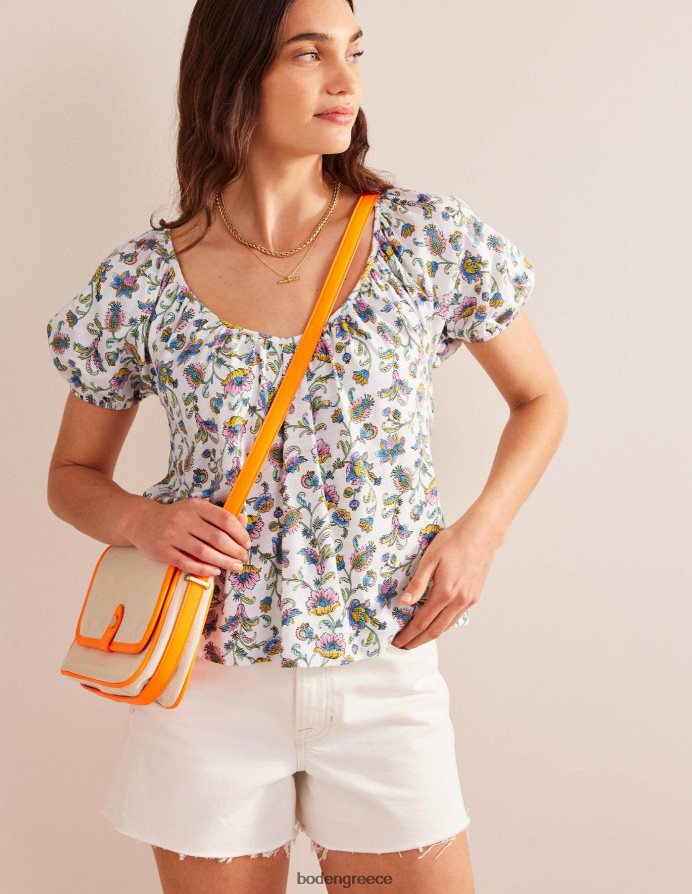 άνθος δαμάσκηνου ελεφαντόδοντου είδη ένδυσης Κούνια μπλούζα με λαιμόκοψη Boden γυναίκες 464PH8122