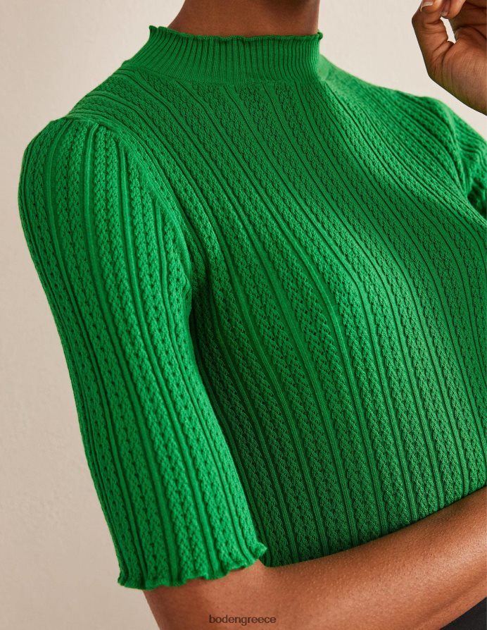 πράσινη μέλισσα είδη ένδυσης μπλούζα με ραβδώσεις με ψηλό λαιμό Boden γυναίκες 464PH81332