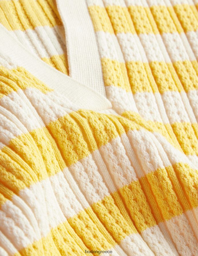 γλυκιά ρίγα κηρήθρας & ελεφαντόδοντου είδη ένδυσης μπλούζα με γιακά με ραβδώσεις Boden γυναίκες 464PH81339