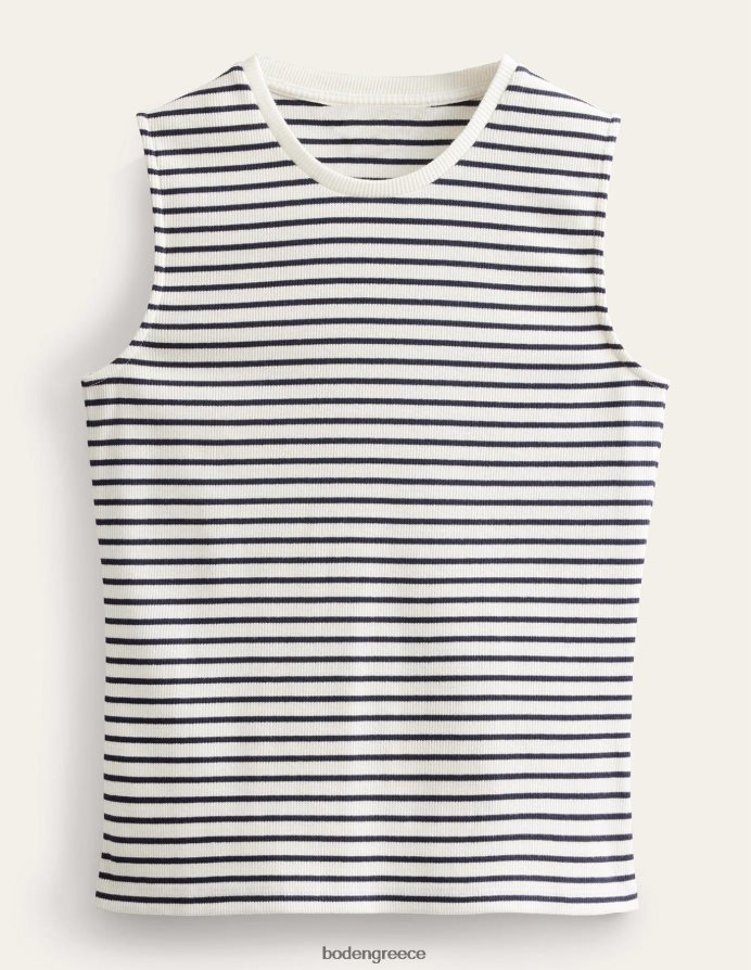 ιβουάρ/ναυτική ρίγα είδη ένδυσης ριγέ ραβδωτό φανελάκι Boden γυναίκες 464PH81343