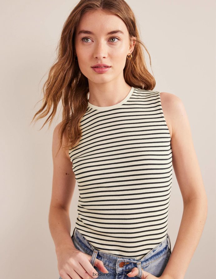 ιβουάρ/ναυτική ρίγα είδη ένδυσης ριγέ ραβδωτό φανελάκι Boden γυναίκες 464PH81343