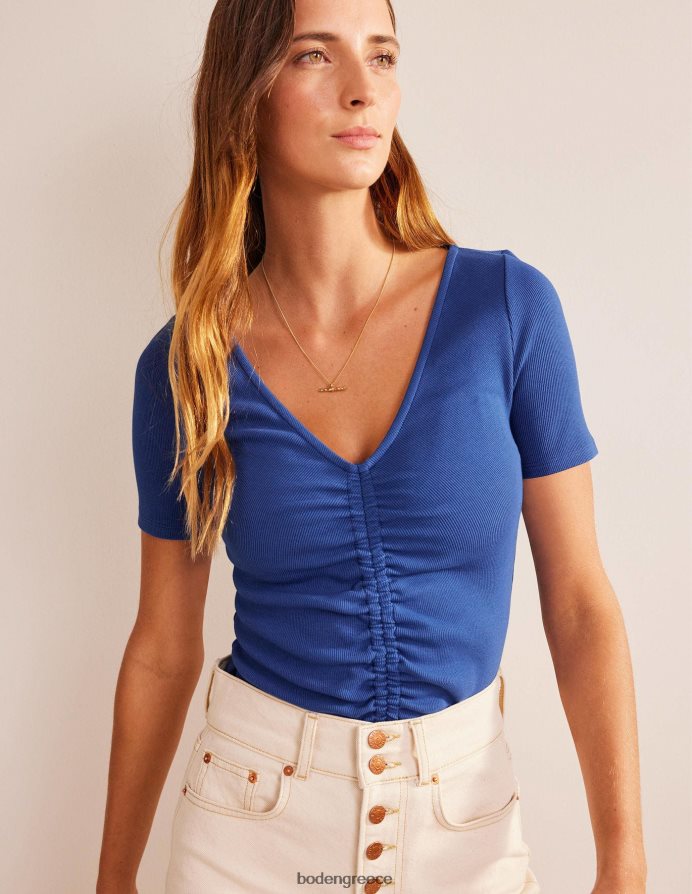 ζαφείρι είδη ένδυσης μπροστινό ραβδωτό μπλουζάκι Boden γυναίκες 464PH81364