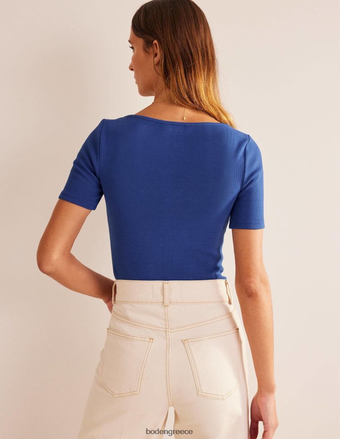 ζαφείρι είδη ένδυσης μπροστινό ραβδωτό μπλουζάκι Boden γυναίκες 464PH81364