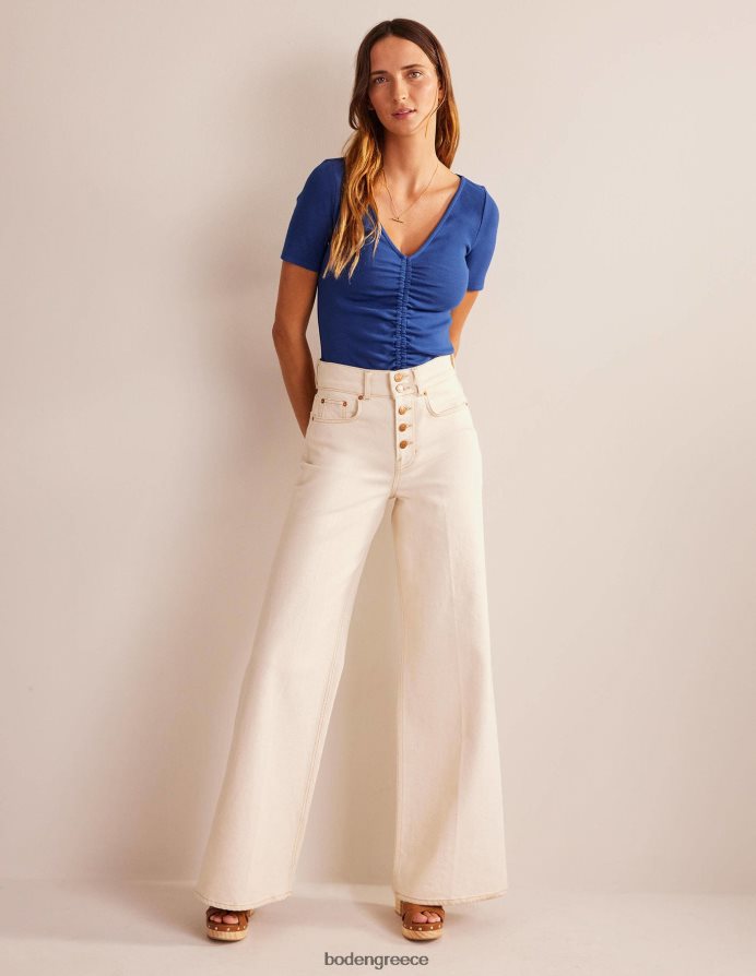 ζαφείρι είδη ένδυσης μπροστινό ραβδωτό μπλουζάκι Boden γυναίκες 464PH81364