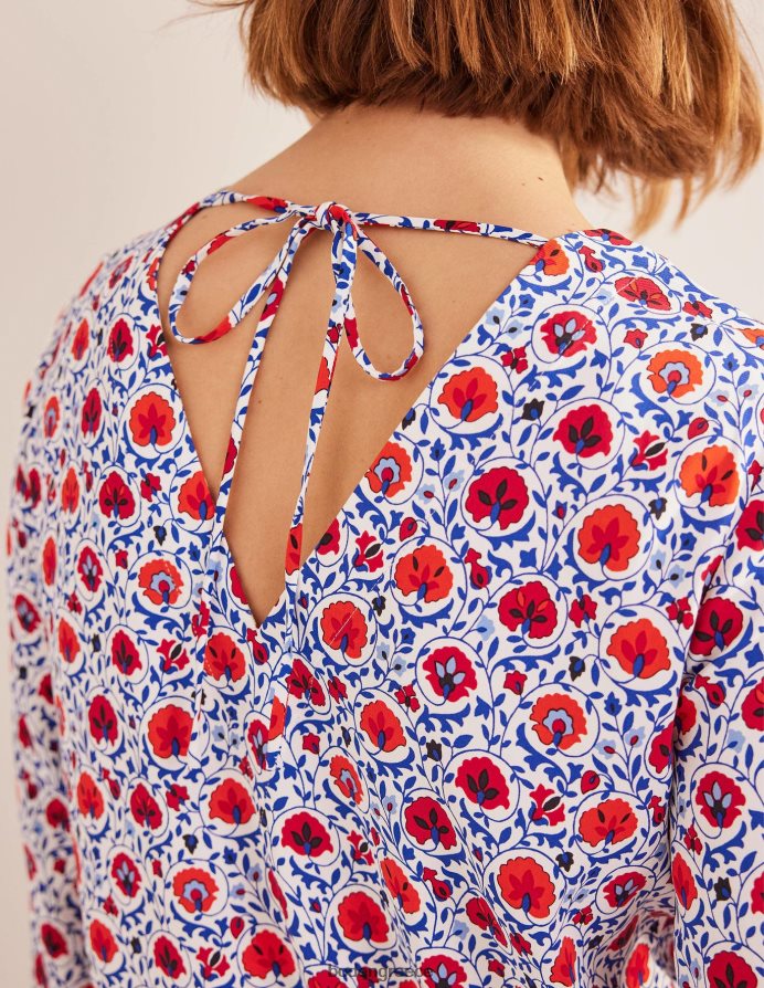 μπλε κύμα & μαγευτική άνθιση είδη ένδυσης φουσκωμένο μακρυμάνικο τοπ Boden γυναίκες 464PH81376