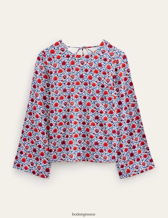 μπλε κύμα & μαγευτική άνθιση είδη ένδυσης φουσκωμένο μακρυμάνικο τοπ Boden γυναίκες 464PH81376