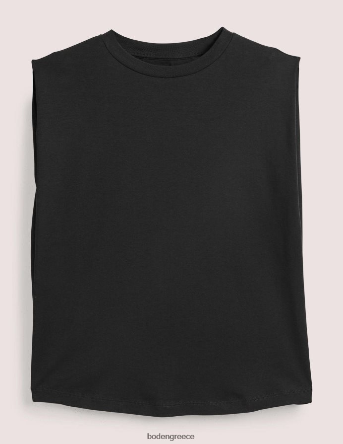 μαύρος είδη ένδυσης τέλειο βαμβακερό αμάνικο τοπ Boden γυναίκες 464PH8137