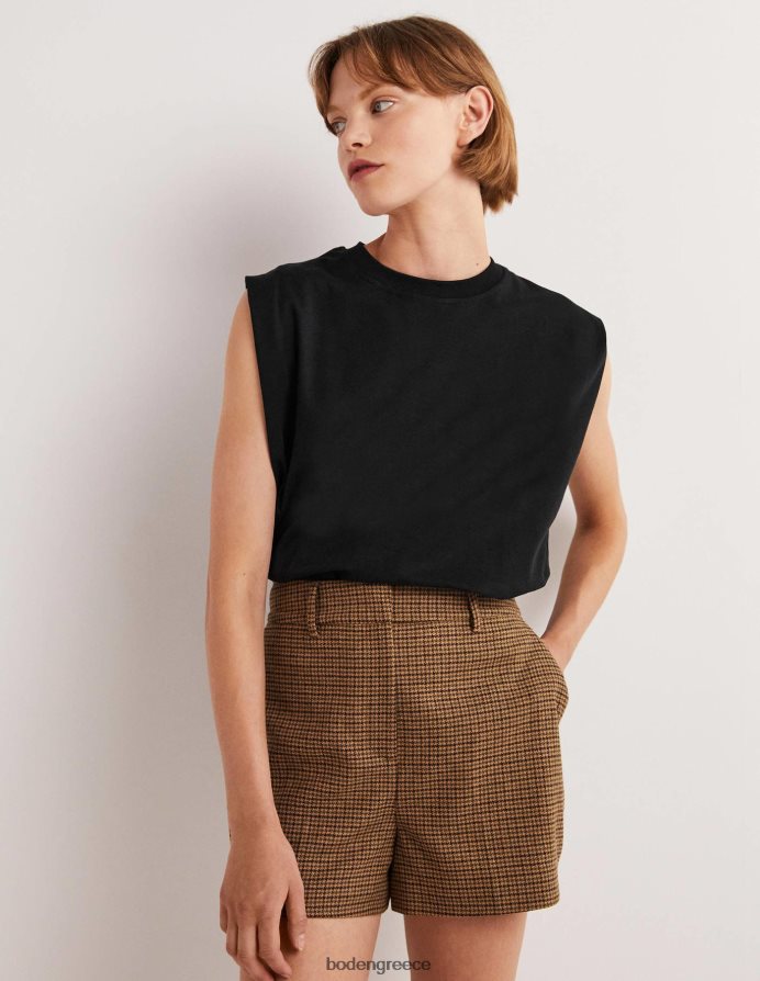 μαύρος είδη ένδυσης τέλειο βαμβακερό αμάνικο τοπ Boden γυναίκες 464PH8137