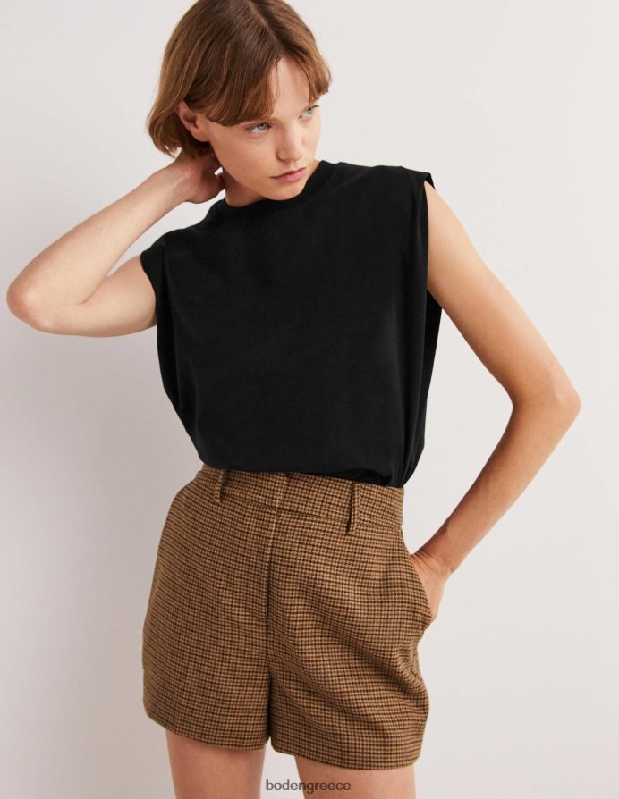 μαύρος είδη ένδυσης τέλειο βαμβακερό αμάνικο τοπ Boden γυναίκες 464PH8137