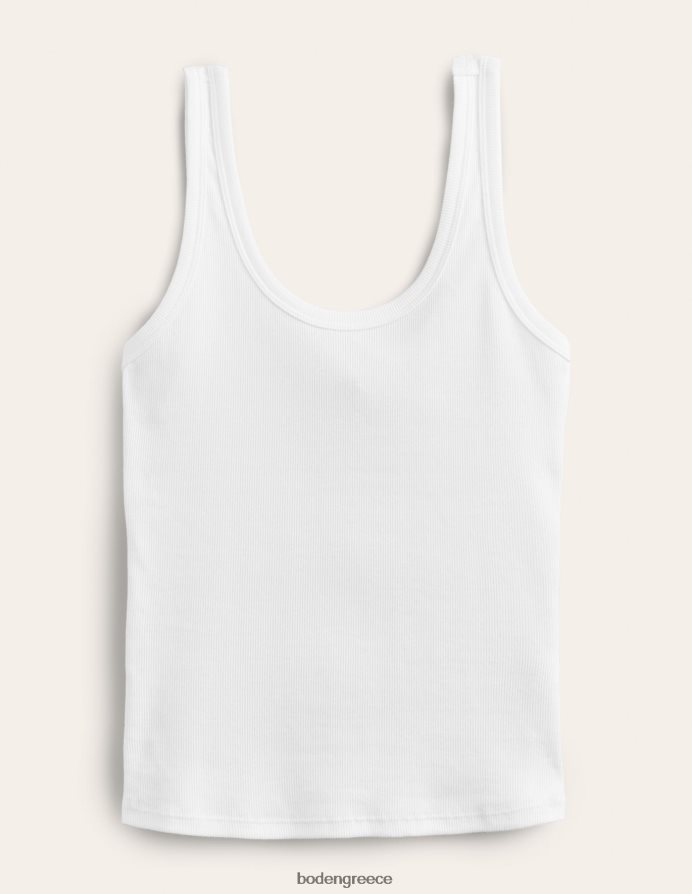 άσπρο είδη ένδυσης βαμβακερό γιλέκο με ραβδώσεις Boden γυναίκες 464PH81391