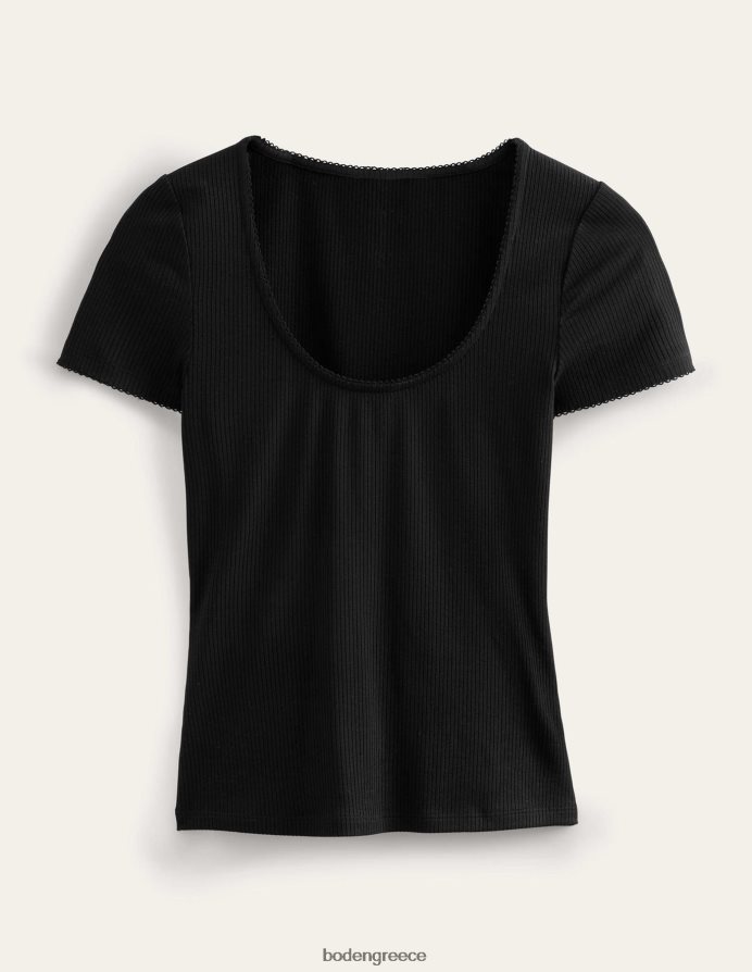 μαύρος είδη ένδυσης λαιμό σέσουλα με ραβδώσεις Boden γυναίκες 464PH81399