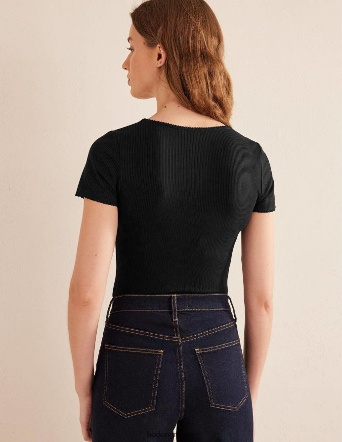 μαύρος είδη ένδυσης λαιμό σέσουλα με ραβδώσεις Boden γυναίκες 464PH81399