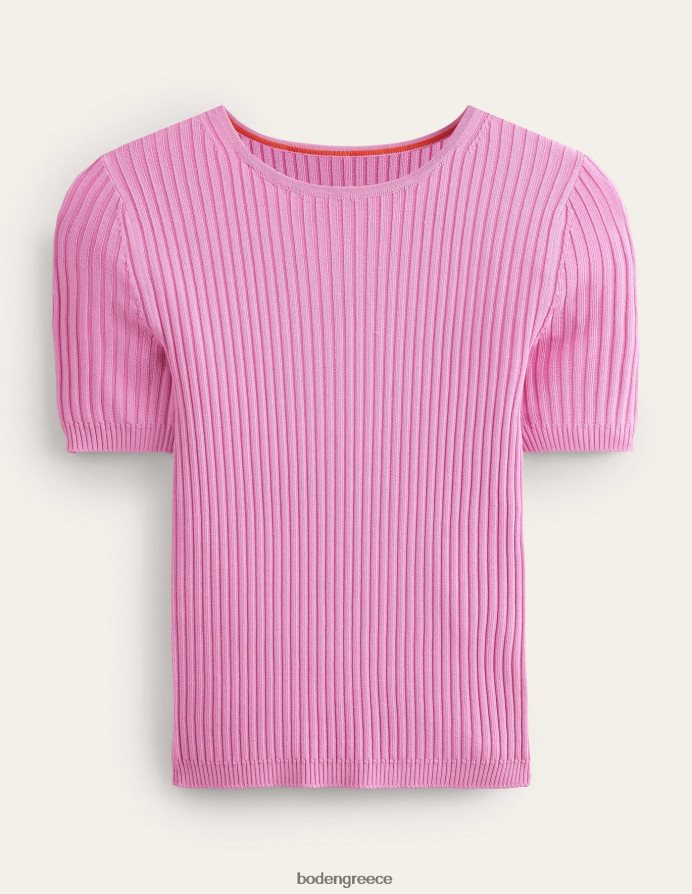 ροζ λεμονάδα είδη ένδυσης πλεκτό μπλουζάκι με ραβδώσεις Boden γυναίκες 464PH81415