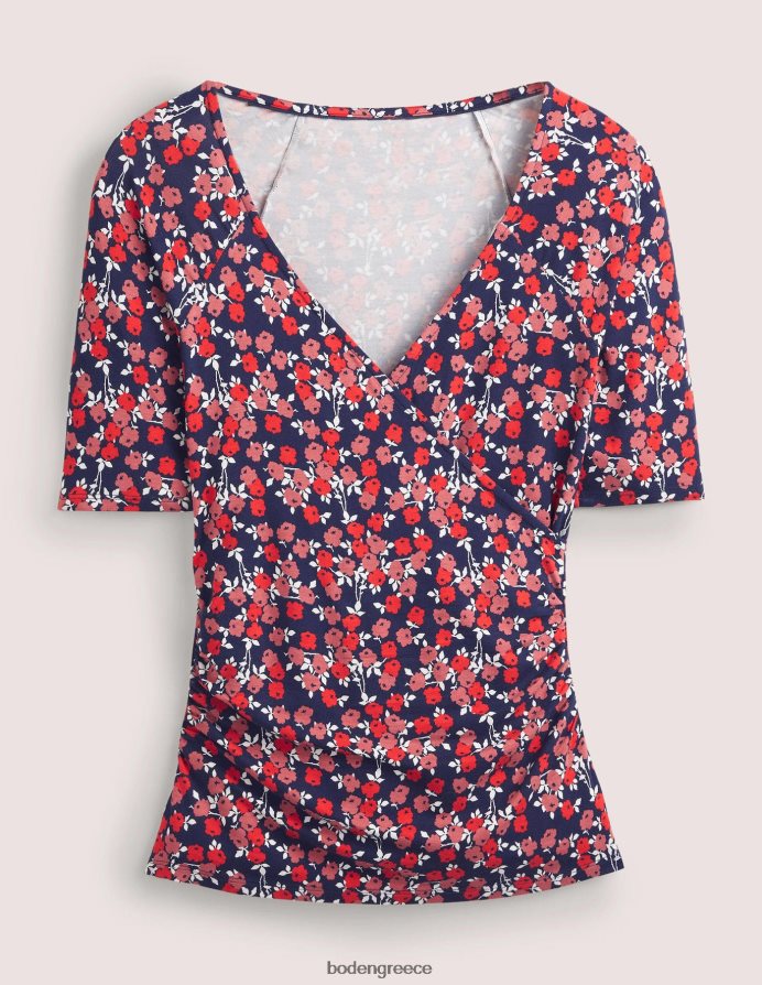 κόκκινο κεράσι & αφηρημένο κλαδάκι είδη ένδυσης κοντομάνικο κάλυμμα Boden γυναίκες 464PH8141