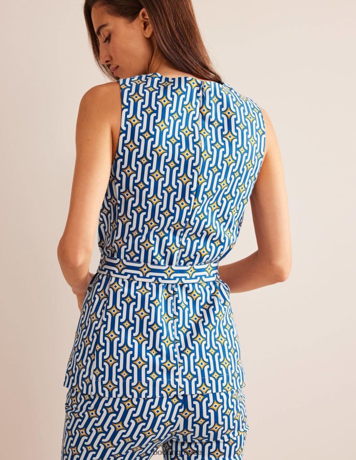 ζαφείρι & γαλάζιο γεωγραφικό είδη ένδυσης κορδόνι με ζώνη Boden γυναίκες 464PH81422