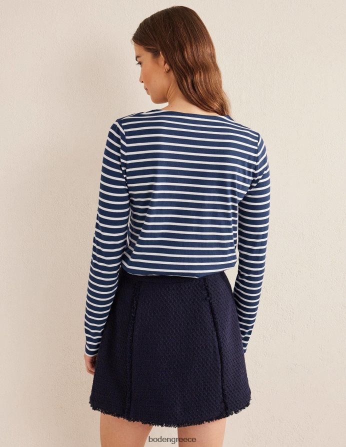 ναυτικό & ελεφαντόδοντο είδη ένδυσης μακρύ μανίκι βρετονικό Boden γυναίκες 464PH8142