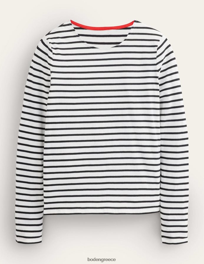 ιβουάρ & μαύρο είδη ένδυσης μακρύ μανίκι βρετονικό Boden γυναίκες 464PH8145