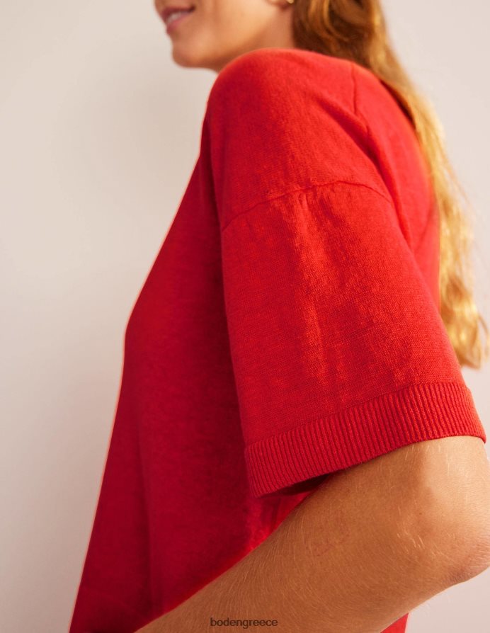 αίμα πορτοκαλί είδη ένδυσης πλεκτό λινό μπλουζάκι Boden γυναίκες 464PH81469