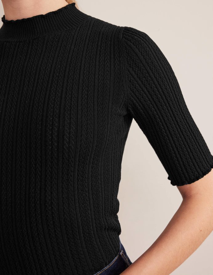 μαύρος είδη ένδυσης μπλούζα με ραβδώσεις με ψηλό λαιμό Boden γυναίκες 464PH81474